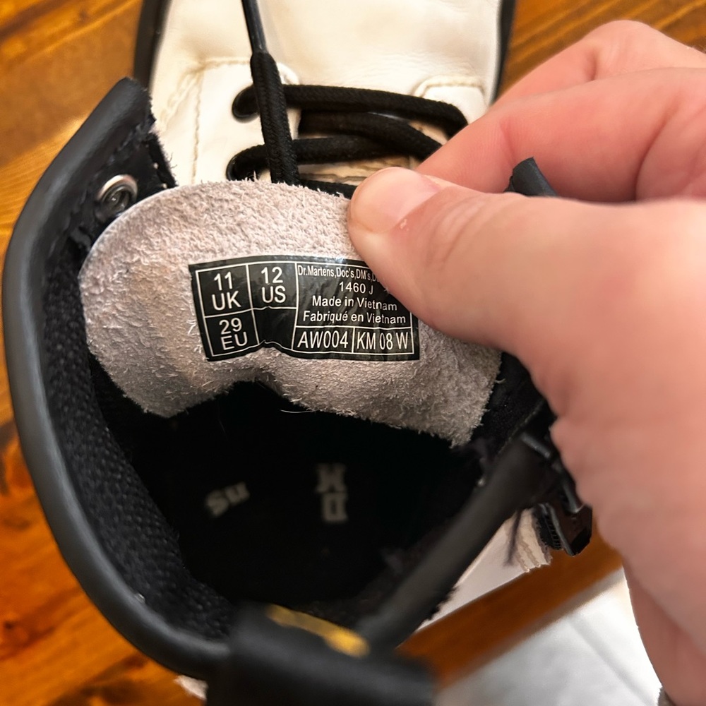 Dr. Martens Kids White and Black Lace-Up Boots - Picture 3 of 4